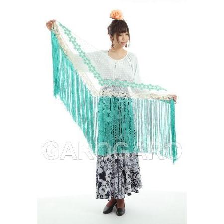 22公式店舗 在庫限り 花のモチーフのシージョ Laila ライラ ペパーミントグリーンxアイボリー フラメンコ用 Materialworldblog Com