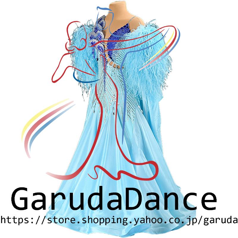 Garuda SHOP　レディース社交ダンス衣装　競技ドレスモダンドレス高級ドレス　発表会用演出服　 高級服　セミオーダー可　スタンダードドレス　品番10014_1
