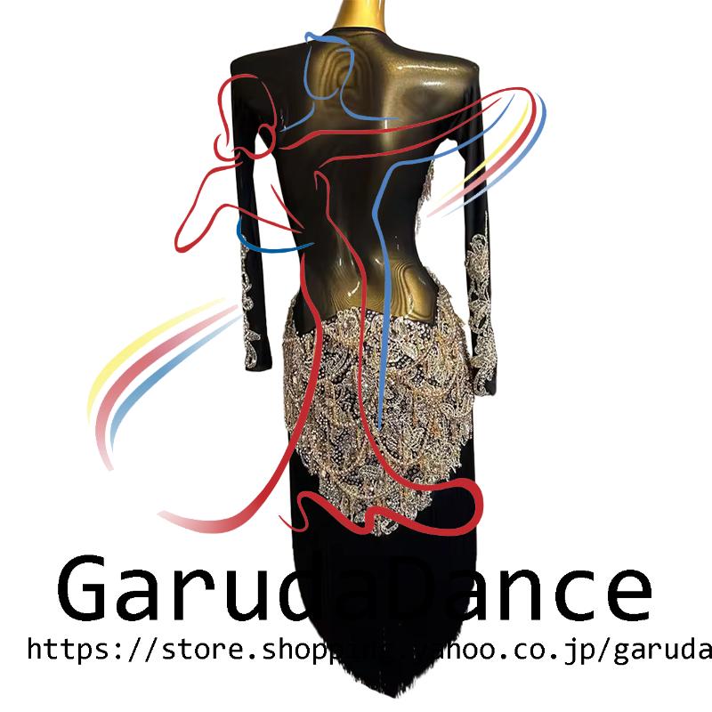 Garuda SHOP　社交ダンス高級衣装　セミオーダードレス　ラテン競技高級ドレス パーティードレス　社交ダンス衣装ラテン　 社交ダンス衣装ルンバ 　品番10061_1