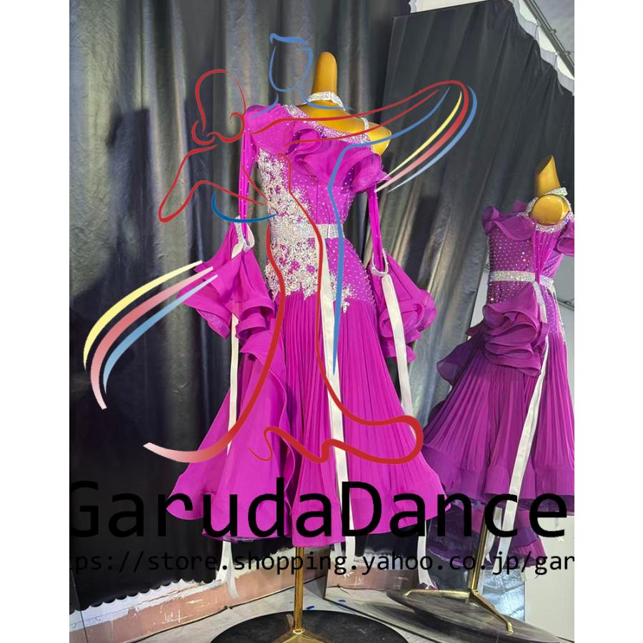 Garuda SHOP　レディース社交ダンス衣装　競技ドレスモダンドレス高級ドレス　発表会用演出服　 高級服　セミオーダー可　スタンダードドレス　品番10127 |  | 01