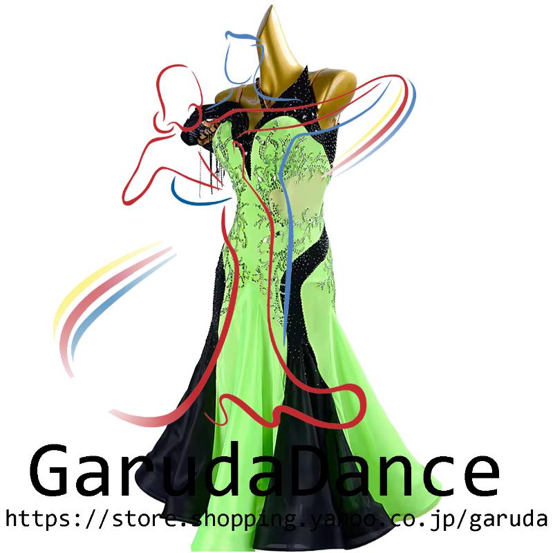 Garuda SHOP　レディース社交ダンス衣装　競技ドレスモダンドレス高級ドレス　発表会用演出服　 高級服　セミオーダー可　スタンダードドレス　品番10129