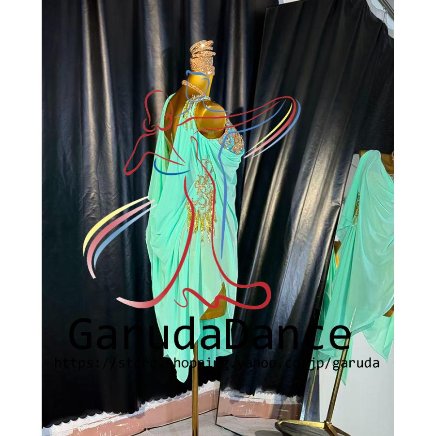 Garuda SHOP　社交ダンス高級衣装　セミオーダードレス　ラテン競技高級ドレス パーティードレス　社交ダンス衣装ラテン　 社交ダンス衣装ルンバ 　品番10143_1