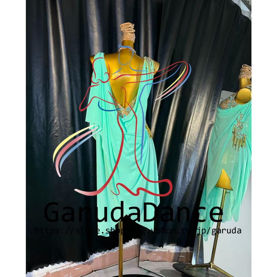 Garuda SHOP　社交ダンス高級衣装　セミオーダードレス　ラテン競技高級ドレス パーティードレス　社交ダンス衣装ラテン　 社交ダンス衣装ルンバ 　品番10143_2