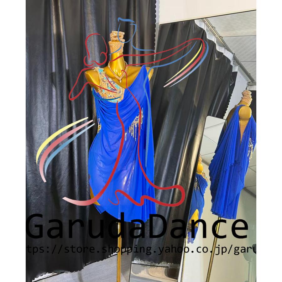 Garuda SHOP　社交ダンス高級衣装　セミオーダードレス　ラテン競技高級ドレス パーティードレス　社交ダンス衣装ラテン　 社交ダンス衣装ルンバ 　品番10143_6