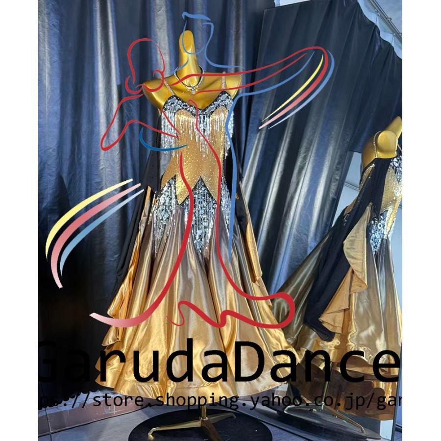Garuda SHOP　レディース社交ダンス衣装　競技ドレスモダンドレス高級ドレス　発表会用演出服　 高級服　セミオーダー可　スタンダードドレス　品番10176_2