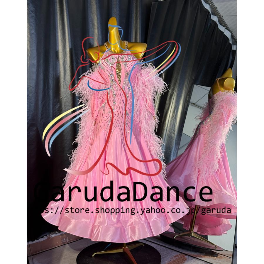 カ*ん様 社交ダンスドレス スタンダードドレス 豪華 フリル デモ 競技 Garuda SHOP レディース社交ダンス衣装 競技ドレスモダンドレス高級