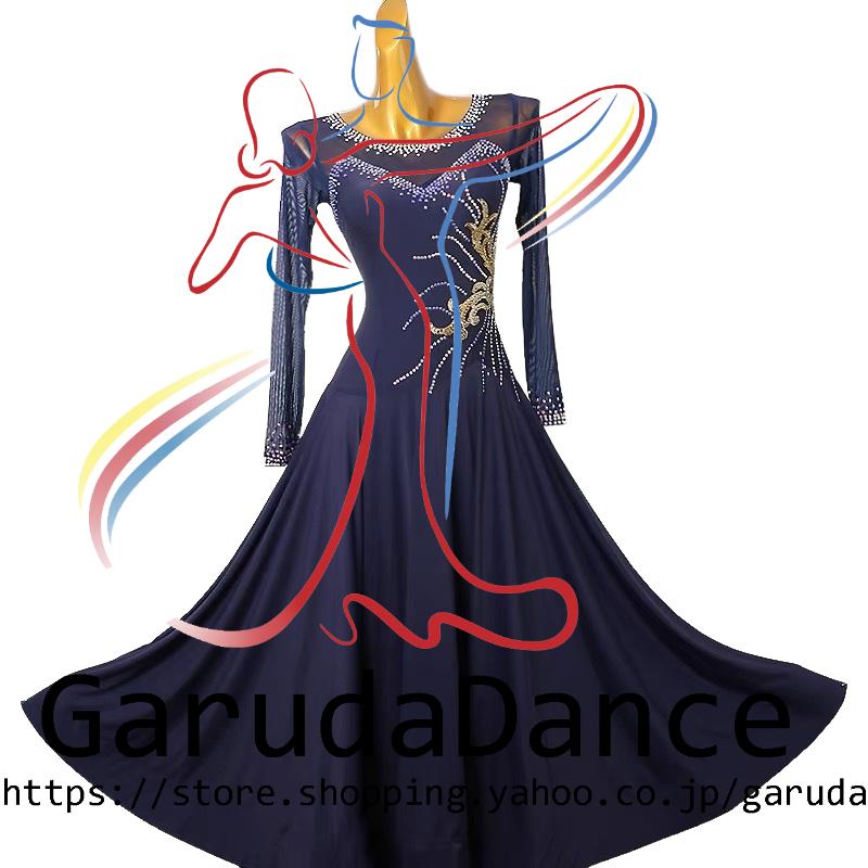 Garuda SHOP　レディース社交ダンス衣装　モダンドレス　パーティードレス　ダンス練習ドレス　大きいサイズ　スタンダードドレス　セミオーダー可　品番10312 | 