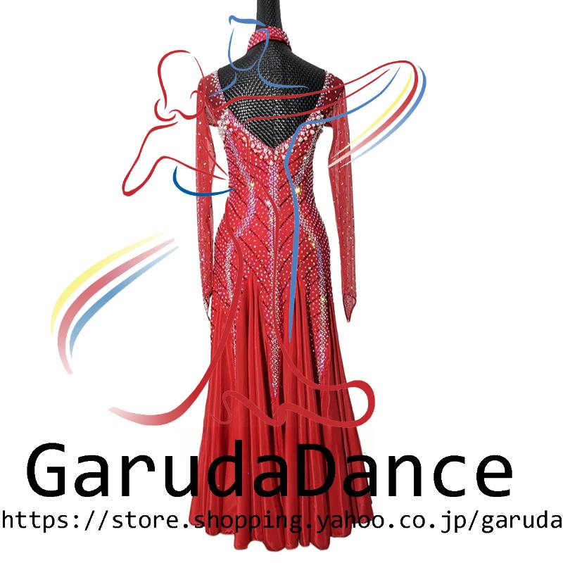 Garuda SHOP　社交ダンス高級衣装　セミオーダードレス　ラテン競技高級ドレス パーティードレス　社交ダンス衣装ラテン　 社交ダンス衣装ルンバ 　品番10366_1