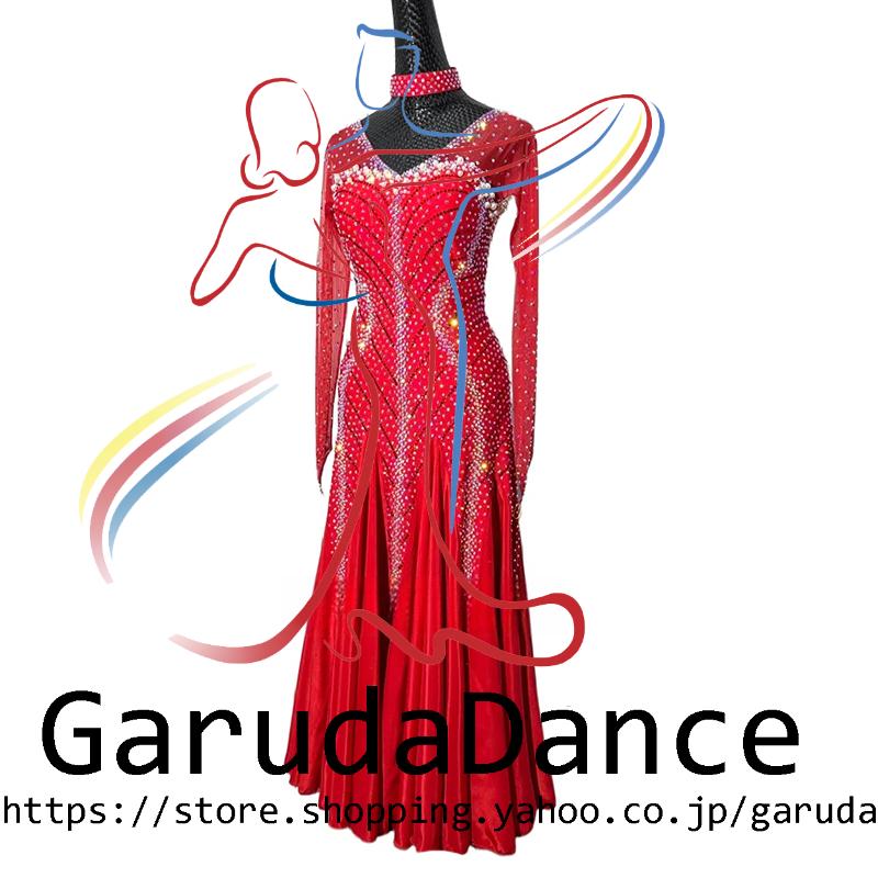 Garuda SHOP　社交ダンス高級衣装　セミオーダードレス　ラテン競技高級ドレス パーティードレス　社交ダンス衣装ラテン　 社交ダンス衣装ルンバ 　品番10366_2