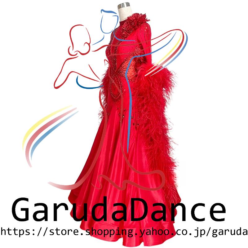 Garuda SHOP　レディース社交ダンス衣装　競技ドレスモダンドレス高級ドレス　発表会用演出服　 高級服　セミオーダー可　スタンダードドレス　品番10454_1