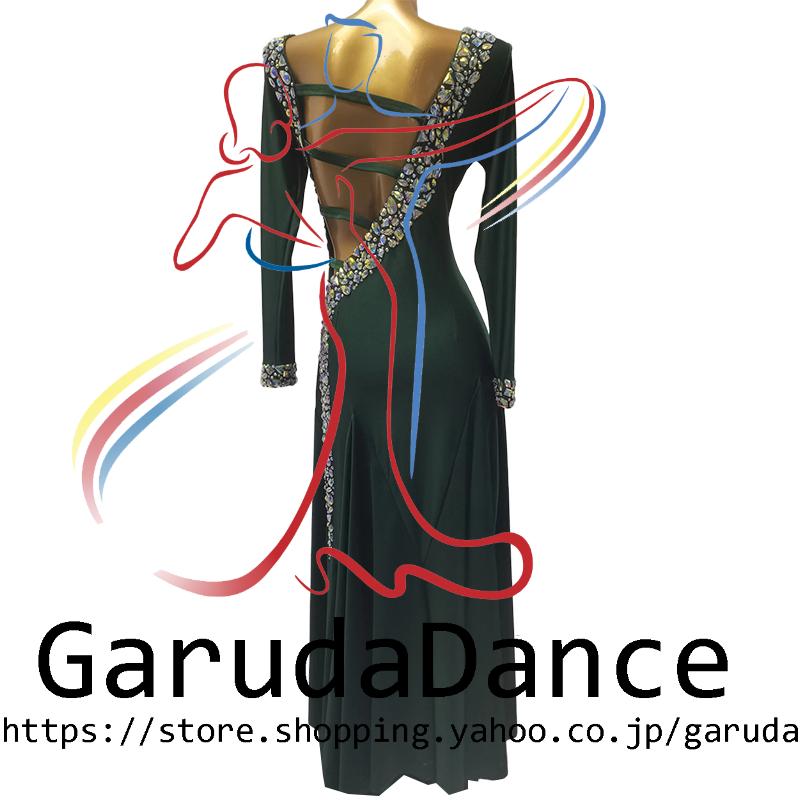 Garuda SHOP　社交ダンス高級衣装　セミオーダードレス　ラテン競技高級ドレス パーティードレス　社交ダンス衣装ラテン　 社交ダンス衣装ルンバ 　品番10491_1