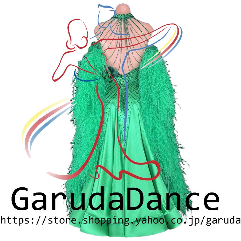 Garuda SHOP　レディース社交ダンス衣装　競技ドレスモダンドレス高級ドレス　発表会用演出服　 高級服　セミオーダー可　スタンダードドレス　品番10538_1