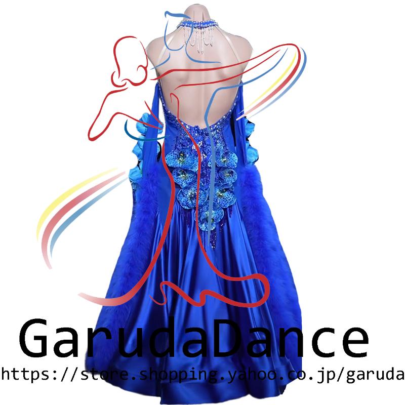 Garuda SHOP　レディース社交ダンス衣装　競技ドレスモダンドレス高級ドレス　発表会用演出服　 高級服　セミオーダー可　スタンダードドレス　品番10705_1