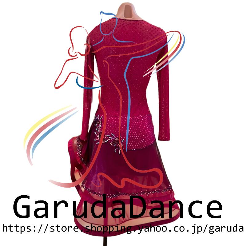 Garuda SHOP　社交ダンス高級衣装　セミオーダードレス　ラテン競技高級ドレス パーティードレス　社交ダンス衣装ラテン　 社交ダンス衣装ルンバ 　品番10739_1
