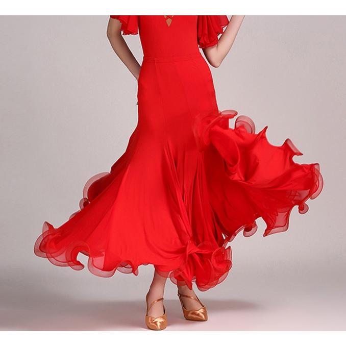 Garuda SHOP　社交ダンス衣装　モダンロングスカート　5色展開　練習競技着 デモ用  レッスンウエア　シンプル上品新品　スカートの単品　品番1074 |  | 03