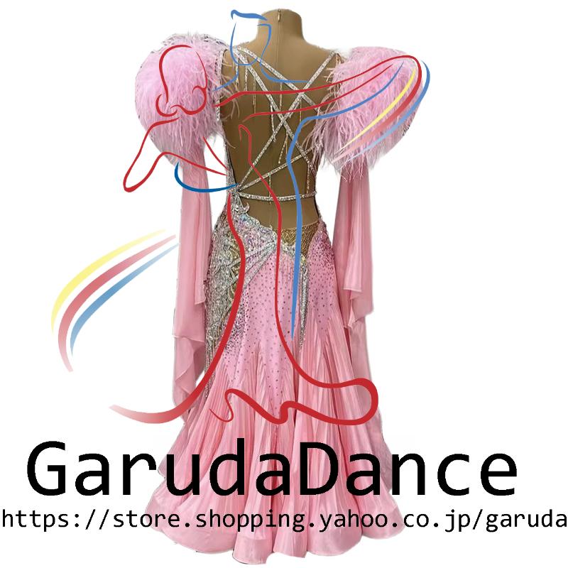 Garuda SHOP　レディース社交ダンス衣装　競技ドレスモダンドレス高級ドレス　発表会用演出服　 高級服　セミオーダー可　スタンダードドレス　品番10945_1