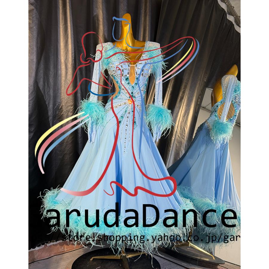 Garuda SHOP　レディース社交ダンス衣装　競技ドレスモダンドレス高級ドレス　発表会用演出服　 高級服　セミオーダー可　スタンダードドレス　品番10974_2