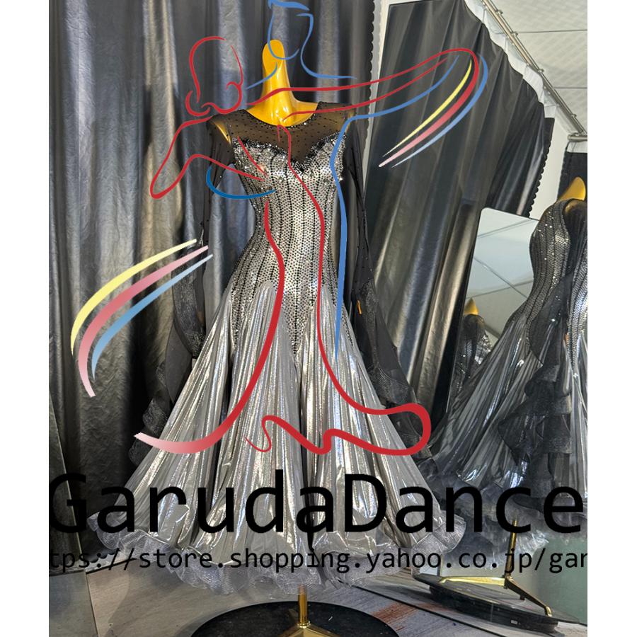 Garuda SHOP　レディース社交ダンス衣装　競技ドレスモダンドレス高級ドレス　発表会用演出服　 高級服　セミオーダー可　スタンダードドレス　品番10978_2