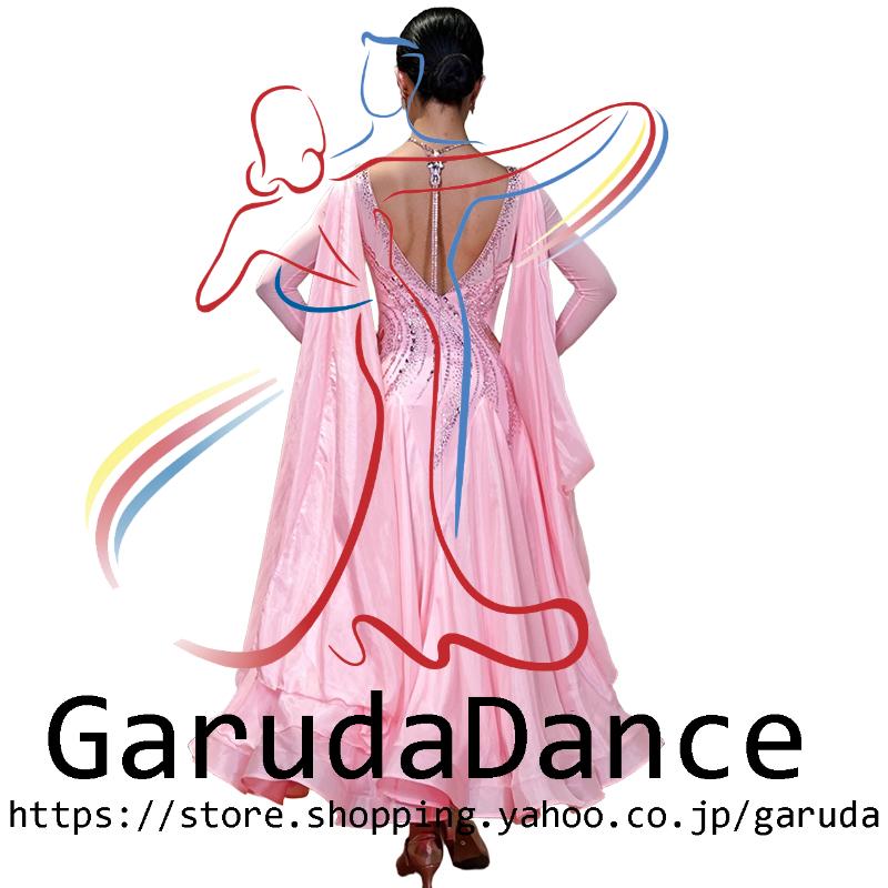 Garuda SHOP　レディース社交ダンス衣装　競技ドレスモダンドレス高級ドレス　発表会用演出服　 高級服　セミオーダー可　スタンダードドレス　品番11145