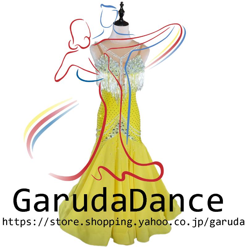 Garuda SHOP　レディース社交ダンス衣装　競技ドレスモダンドレス高級ドレス　発表会用演出服　 高級服　セミオーダー可　スタンダードドレス　品番11152_2