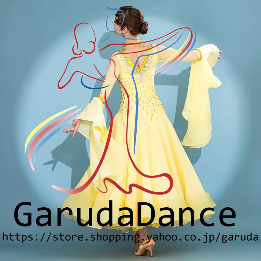 Garuda SHOP　レディース社交ダンス衣装　競技ドレスモダンドレス高級ドレス　発表会用演出服　 高級服　セミオーダー可　スタンダードドレス　品番11195