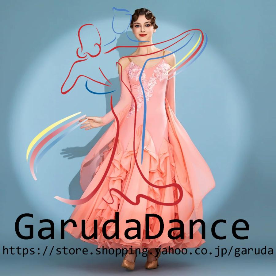 Garuda SHOP　社交ダンス衣装 女性モダンドレス　発表会競技パーティ用ドレス　モダン競技試合ワンピース　スタンダードドレス　 品番11201