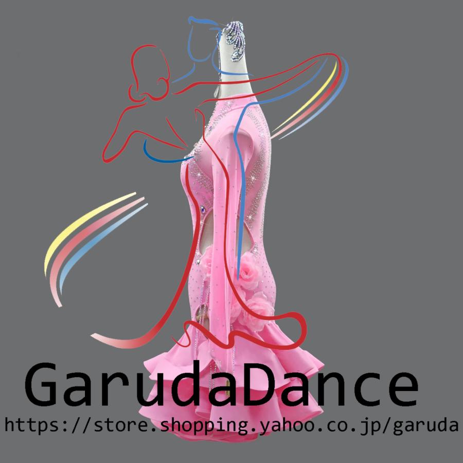 Garuda SHOP　レディース社交ダンス衣装　サイズ調整対応　ラテン練習競技レッスンウエア　パーティーダンス発表会ワンピース お得セット品　品番11240_1