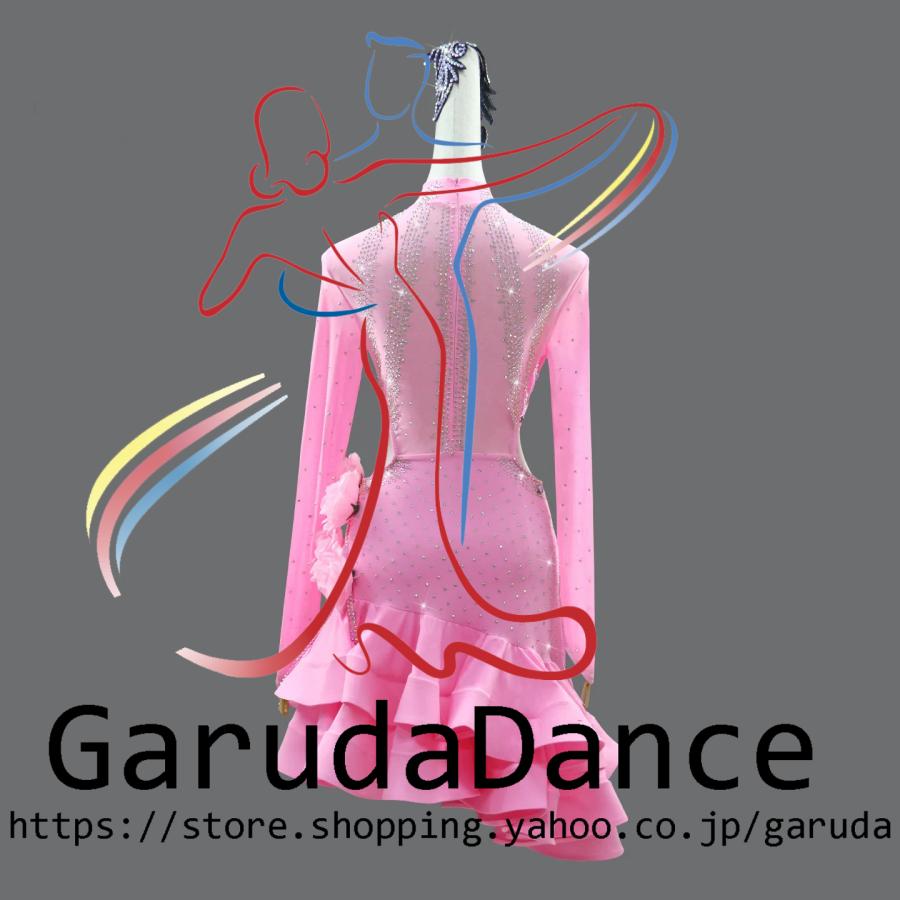 Garuda SHOP　レディース社交ダンス衣装　サイズ調整対応　ラテン練習競技レッスンウエア　パーティーダンス発表会ワンピース お得セット品　品番11240_2
