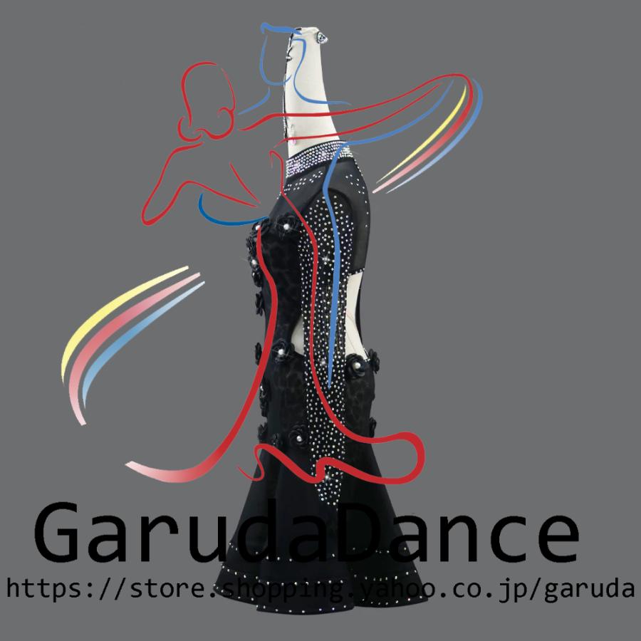 Garuda SHOP　レディース社交ダンス衣装　サイズ調整対応　ラテン練習競技レッスンウエア　パーティーダンス発表会ワンピース お得セット品　品番11244