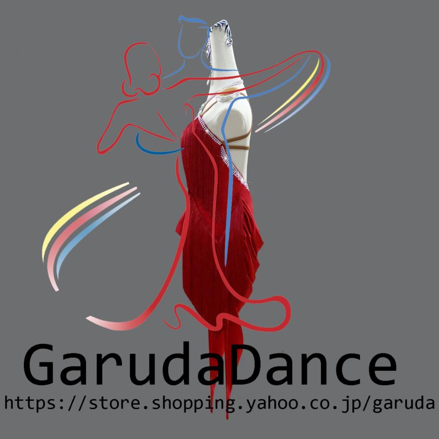 Garuda SHOP　レディース社交ダンス衣装　サイズ調整対応　ラテン練習競技レッスンウエア　パーティーダンス発表会ワンピース お得セット品　品番11245