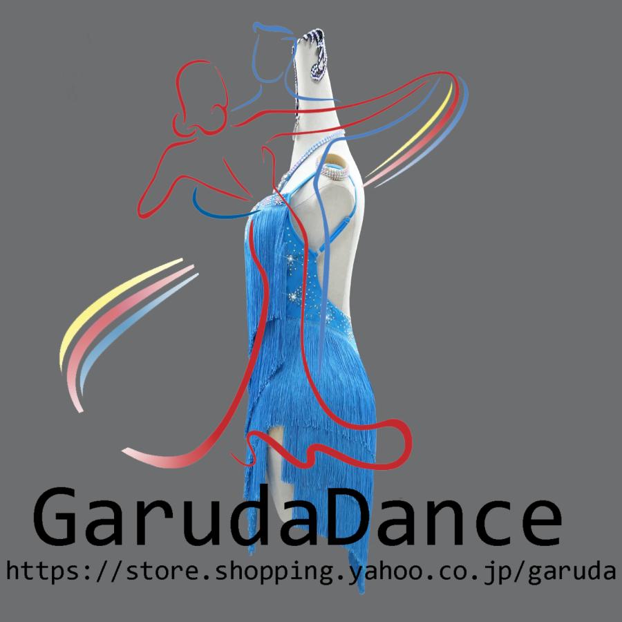 Garuda SHOP　レディース社交ダンス衣装　サイズ調整対応　ラテン練習競技レッスンウエア　パーティーダンス発表会ワンピース お得セット品　品番11259_1