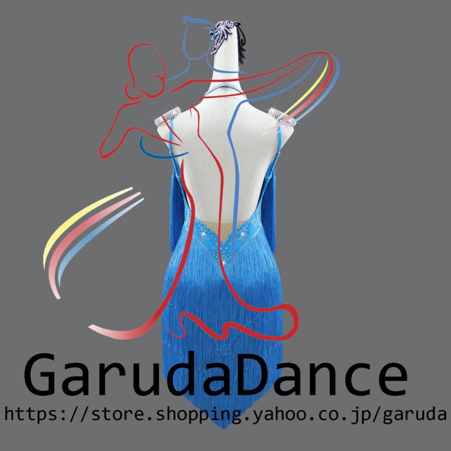 Garuda SHOP　レディース社交ダンス衣装　サイズ調整対応　ラテン練習競技レッスンウエア　パーティーダンス発表会ワンピース お得セット品　品番11259_2