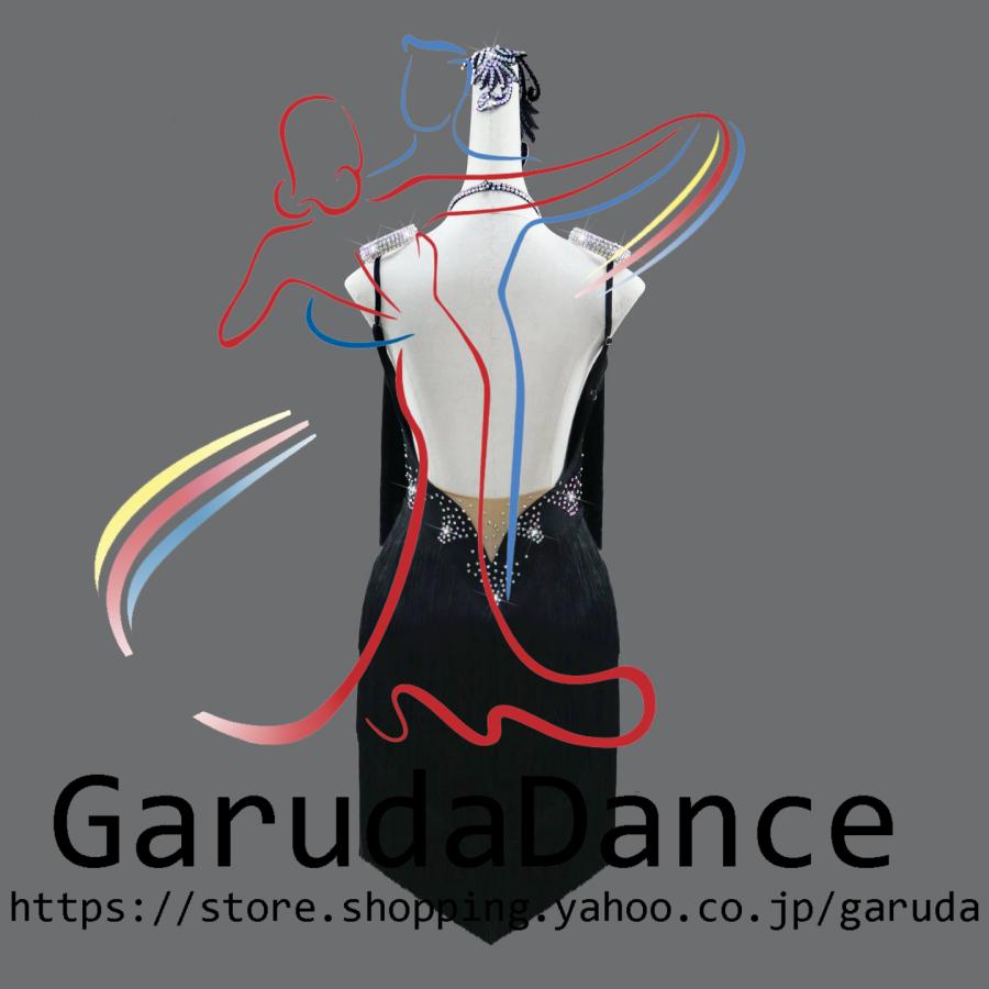 Garuda SHOP　レディース社交ダンス衣装　サイズ調整対応　ラテン練習競技レッスンウエア　パーティーダンス発表会ワンピース お得セット品　品番11259_4