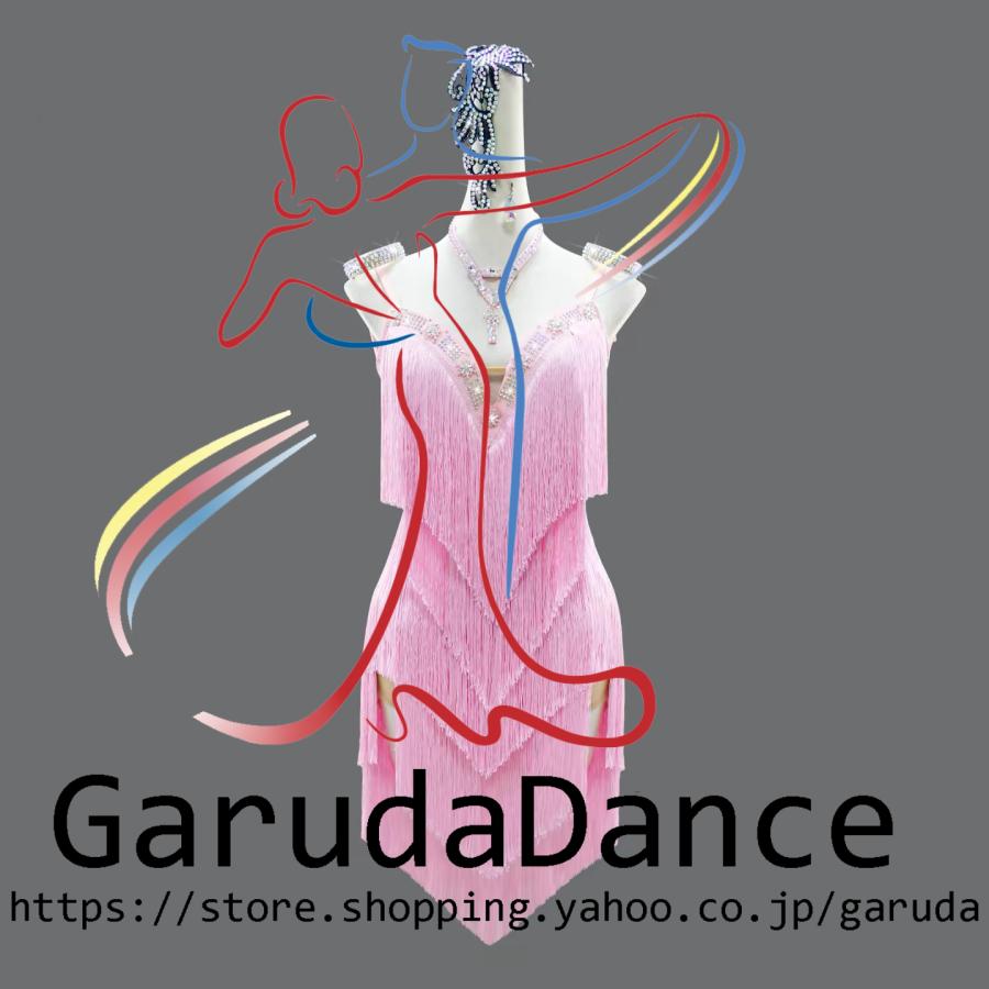 Garuda SHOP　レディース社交ダンス衣装　サイズ調整対応　ラテン練習競技レッスンウエア　パーティーダンス発表会ワンピース お得セット品　品番11259_5