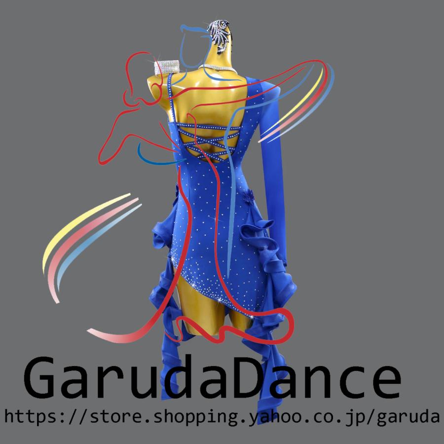 Garuda SHOP　レディース社交ダンス衣装　サイズ調整対応　ラテン練習競技レッスンウエア　パーティーダンス発表会ワンピース お得セット品　品番11263_3