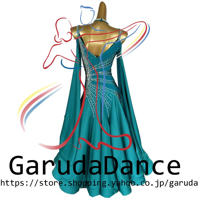 Garuda SHOP　レディース社交ダンス衣装　競技ドレスモダンドレス高級ドレス　発表会用演出服　 高級服　セミオーダー可　スタンダードドレス　品番11272_1