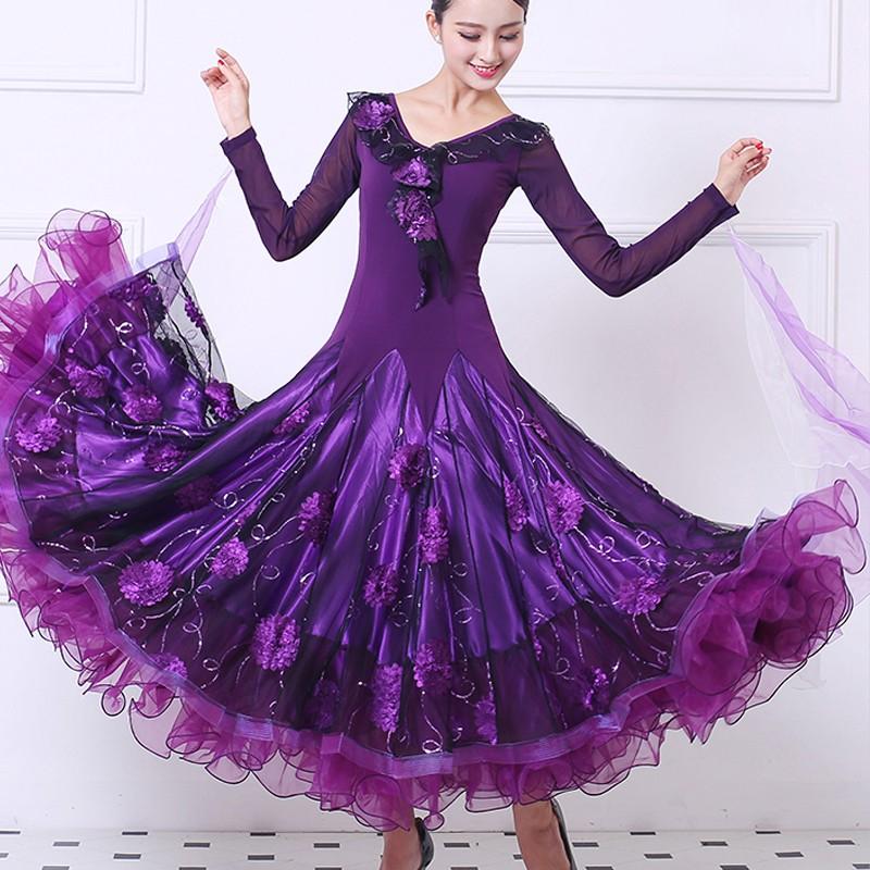 安い Garuda Shop 社交ダンス衣装 女性モダンドレス サイズ調整可 発表会ワルツドレス 花柄スカート 綺麗ダンスワンピース 品番12 50 Off Www Ladislexia Net