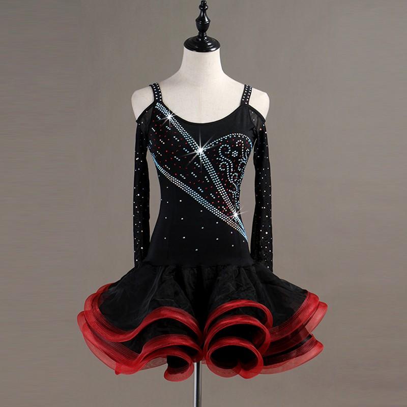 Garuda SHOP　社交ダンス衣装レディース　ラテン練習競技レッスンウエア　パーティーダンス発表会モダン　キラキラ輝く