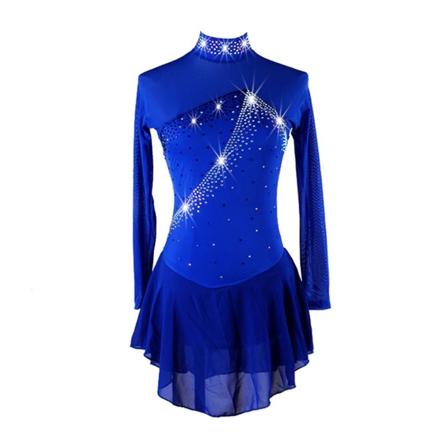 Garuda SHOP　社交ダンス衣装レディース　ラテン練習競技レッスンウエア　社交ダンスモダン発表会ウェア　モダンダンスショート　青色