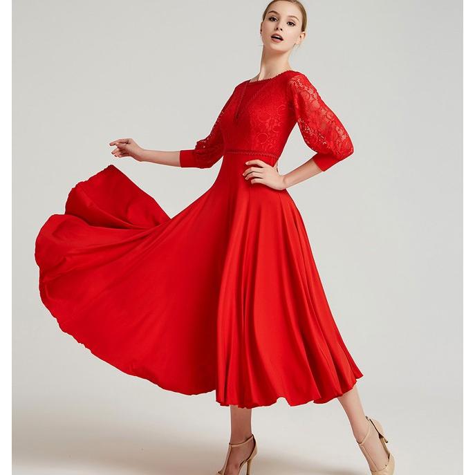 【美品 日本製社交ダンス衣装】ワンピース ドレス UNA 赤 かわいい 上品 美品 日本製社交ダンス衣装】ワンピース ドレス UNA 赤 かわいい