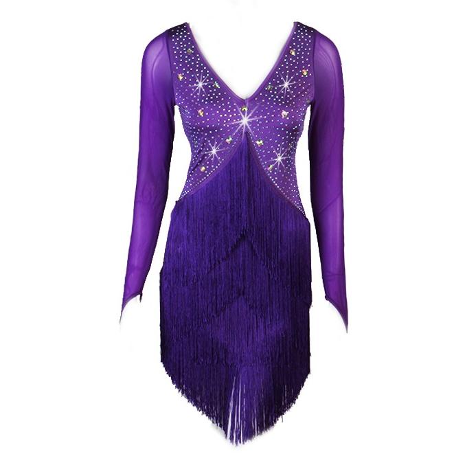 Garuda SHOP　社交ダンス衣装レディース　新登場　ラテン練習競技レッスンウエア　発表会ダンスドレスモダン新品　サイズ調整可　Vネック　2色 | 