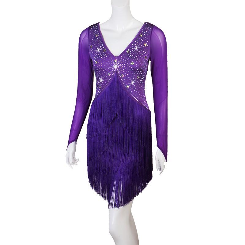 Garuda SHOP　社交ダンス衣装レディース　新登場　ラテン練習競技レッスンウエア　発表会ダンスドレスモダン新品　サイズ調整可　Vネック　2色 |  | 02