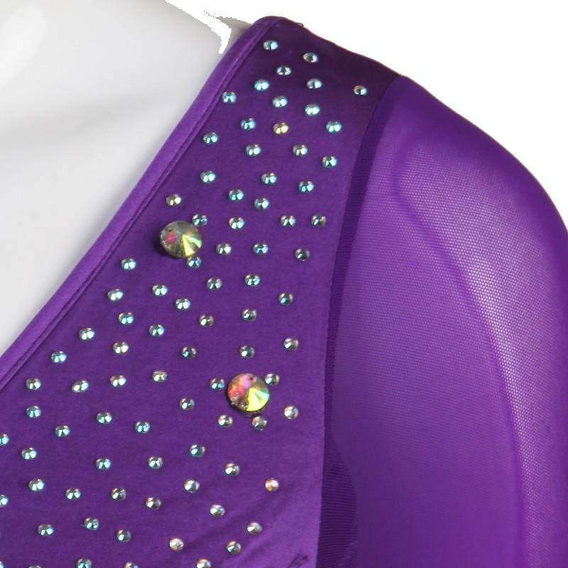 Garuda SHOP　社交ダンス衣装レディース　新登場　ラテン練習競技レッスンウエア　発表会ダンスドレスモダン新品　サイズ調整可　Vネック　2色 |  | 03