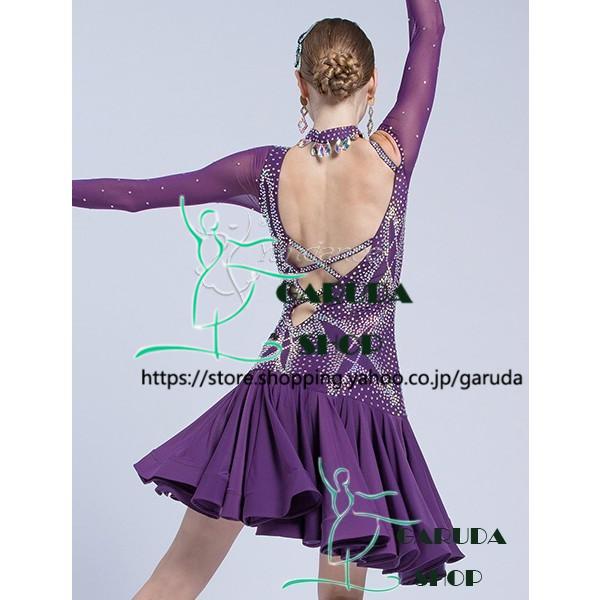 Garuda SHOP　レディース社交ダンス衣装　競技ドレス　ラテンドレス　高級品　発表会用演出服パーティードレス　サイズ調整可　品番2112 身長160‐170