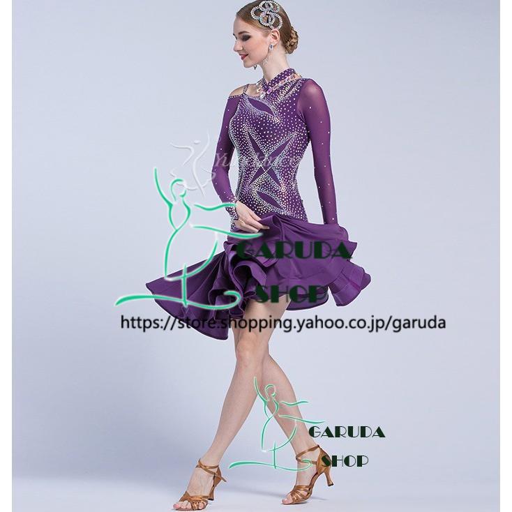 Garuda SHOP　レディース社交ダンス衣装　競技ドレス　ラテンドレス　高級品　発表会用演出服パーティードレス　サイズ調整可　品番2112 身長160‐170