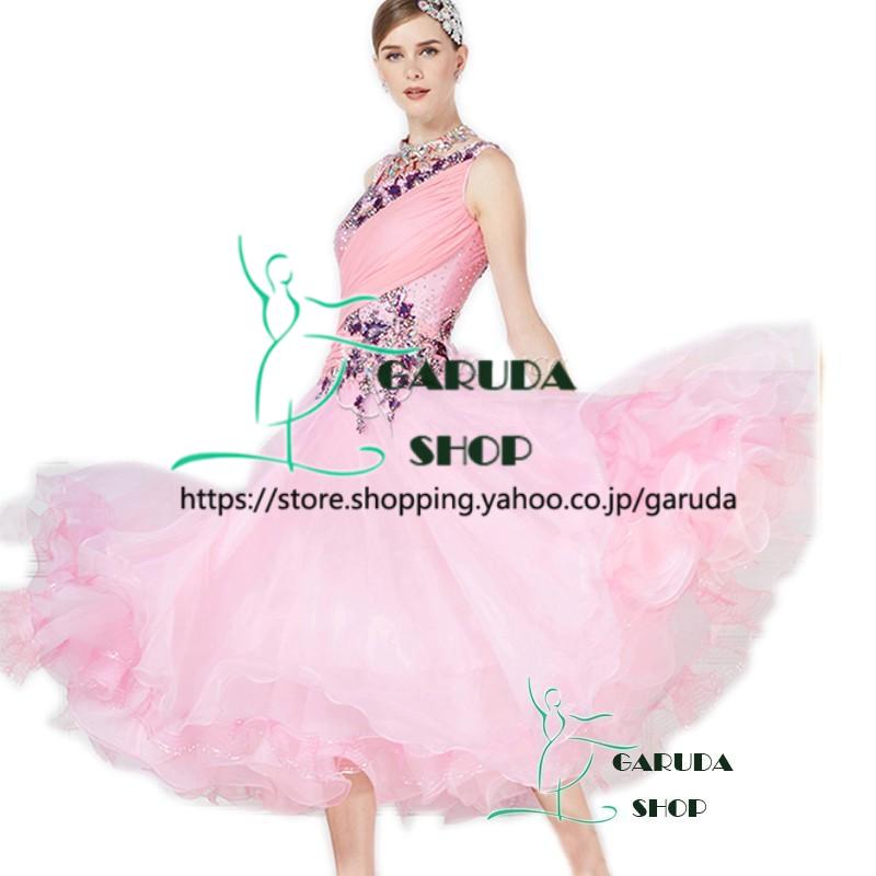 売り最安 Garuda Shop レディース社交ダンスドレス モダン競技ドレス ワルツドレス高級品 発表会用ドレスワンピース セミオーダー可 ピンク 品番2244 国内外の人気 Cryptotaz Devstriker Com