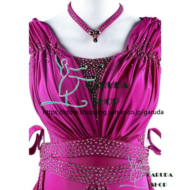 Garuda SHOP　レディース社交ダンス衣装　競技ドレス　ラテンドレス　高級品　発表会用演出服パーティードレス　サイズ調整可 品番2355_2