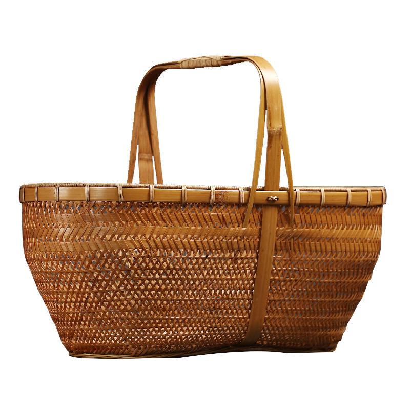 Garuda雑貨 ナチュラル手作りかごバッグ 手編みバック 自然素材バスケット 竹籠 トートバスケット 持ち手付き 買い物カゴ 竹工芸 品番26 Www Nlqp Com