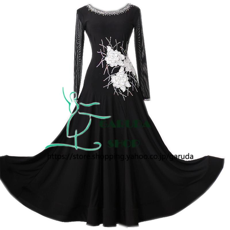 本日特価 Garuda Shop レディース社交ダンスドレス 競技ドレス 新入荷新品 発表会用演出服パーティードレスワンピース セミオーダー可 花柄付き 品番2721 Materialworldblog Com