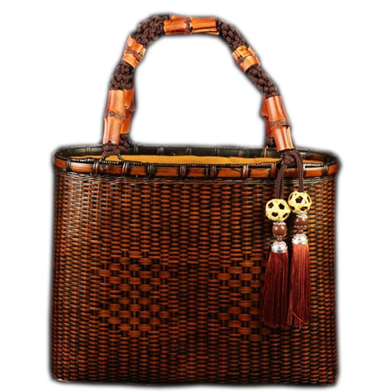 Garuda雑貨 ナチュラル手作りかごバッグ 手編みバック 自然素材バスケット 竹籠 トートバスケット 持ち手付き 花火着物かご 竹工芸 品番2854 2854 Garuda Shop 通販 Yahoo ショッピング